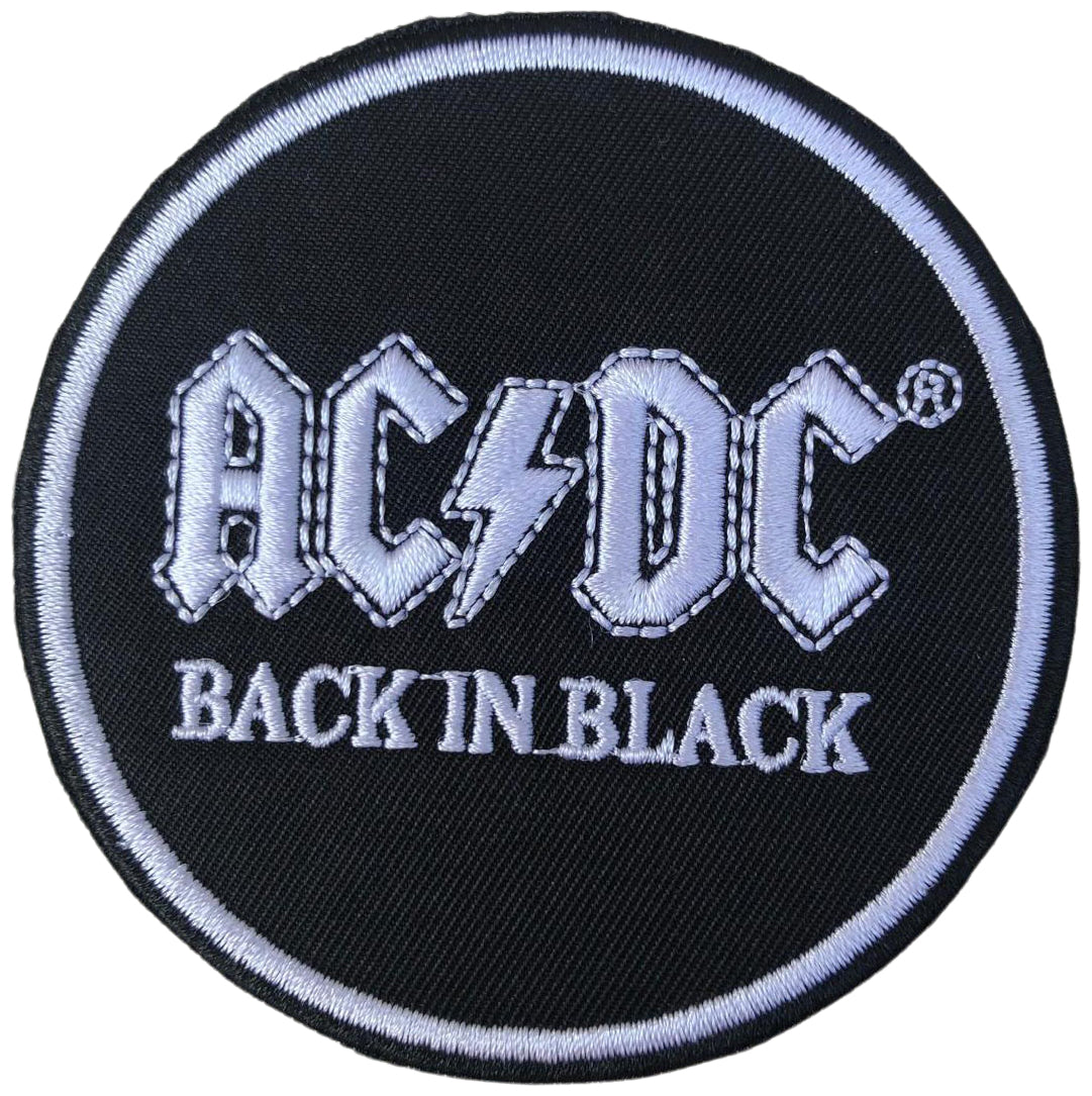 AC/DC - Back In Black Circle - 7,8 cm - Patch