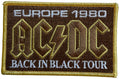 AC/DC - Europe 1980 Back In Black Tour - 6,5 x 10,2 cm - Patch