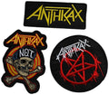 ANTHRAX - 3-Patches-Set : Not 8,8 x 6,3 cm + Logo 3,7 x 8,8 cm + Pentagram 7,8 cm - Patch