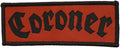 CORONER - Red-patch with black-logo - 9,7 x 3,8 cm - Patch