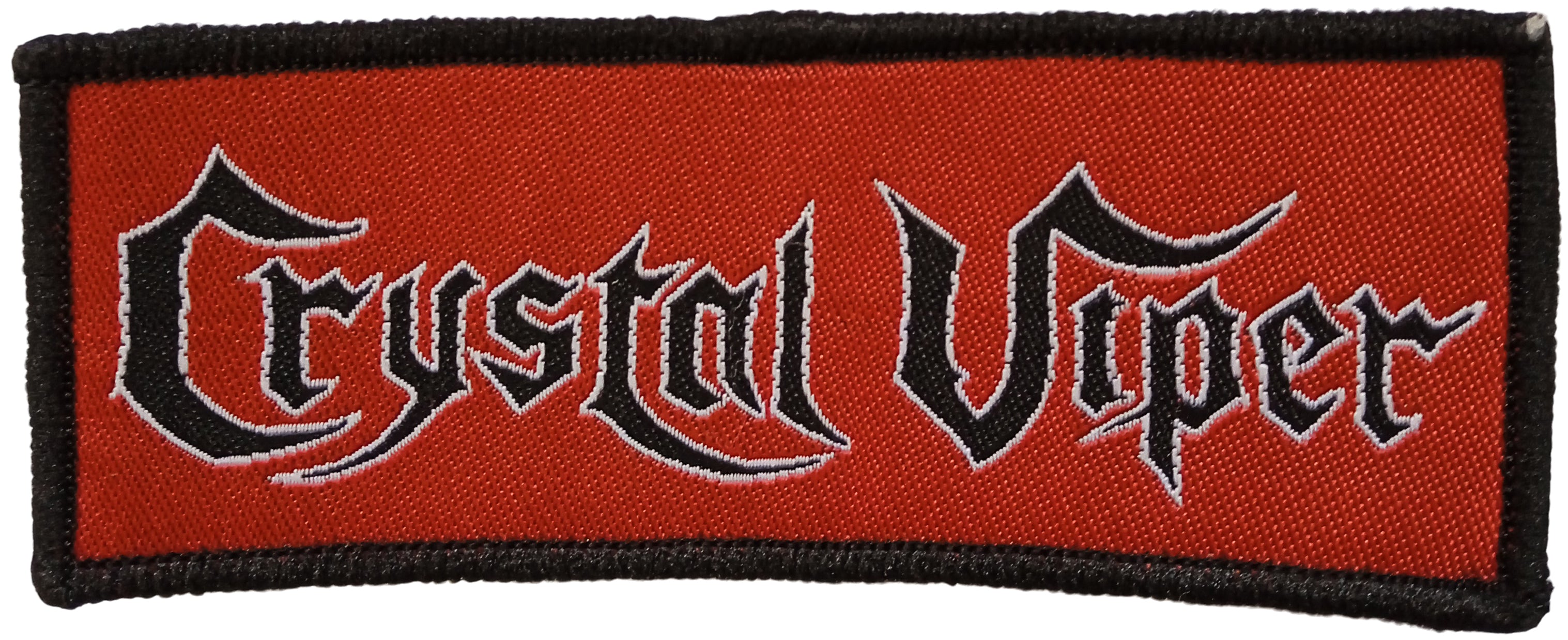 CRYSTAL VIPER - Red-patch with black-logo - 10,7 cm x 4,2 cm - Patch