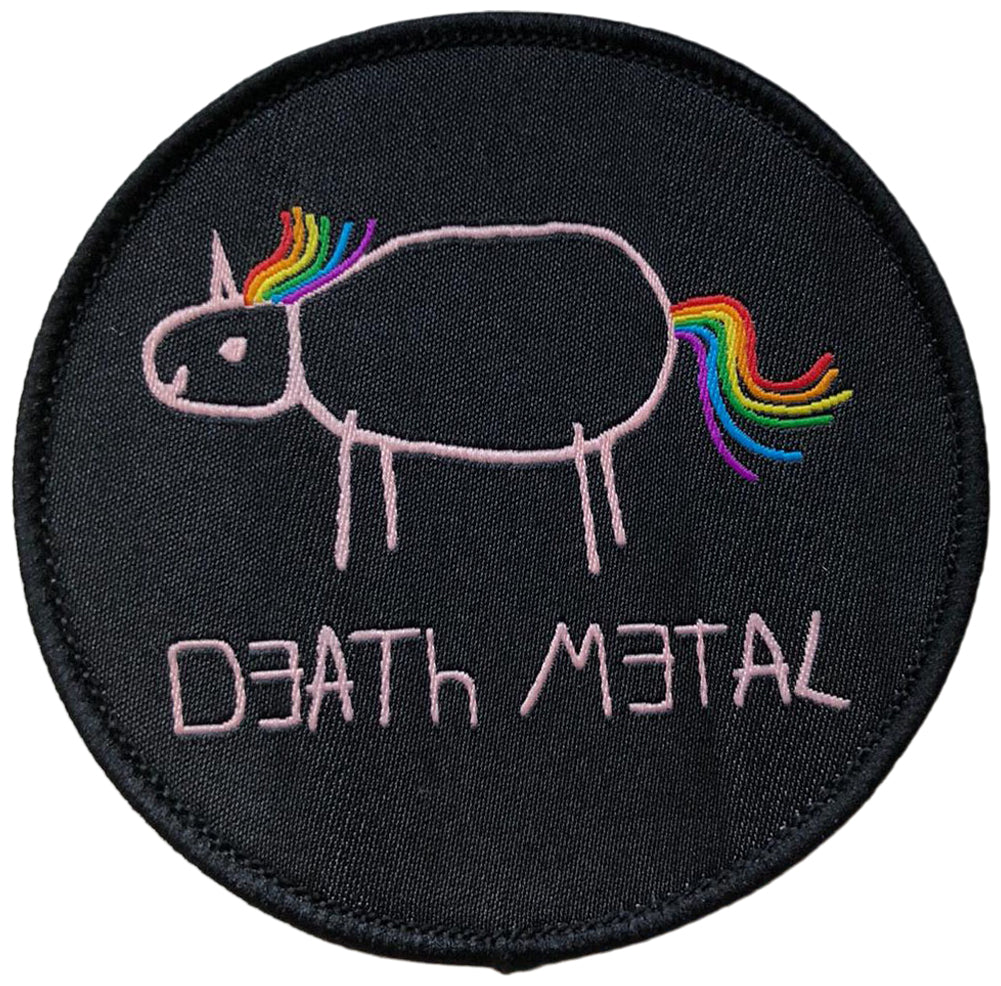 DEATH METAL - UNICORN - Black Round - 8 cm - Patch