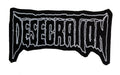 DESECRATION - White Old Logo - 6,6 x 11,9 cm - Patch