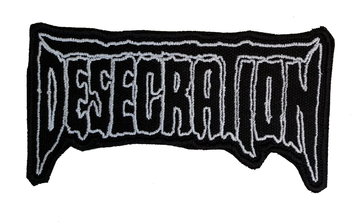 DESECRATION - White Old Logo - 6,6 x 11,9 cm - Patch