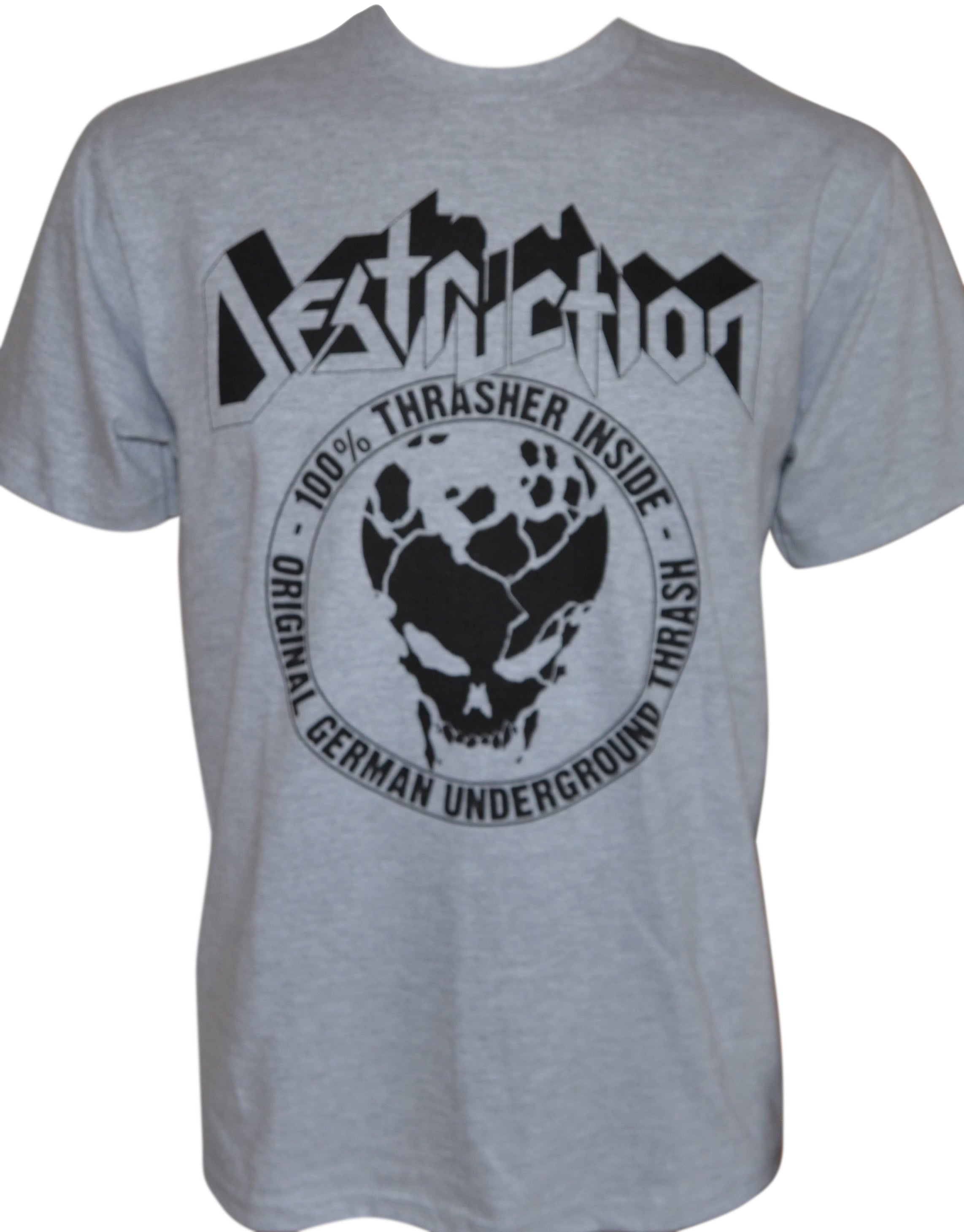 DESTRUCTION - 100 % Thrasher - Black-Print on Grey-Gildan-T-Shirt - TS XXL