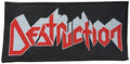 DESTRUCTION - Red-And-White-Logo on Black-Patch - 9 x 18,9 cm - Patch