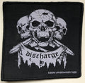 DISCHARGE - 3 Skulls - 10,5 x 10,5 cm - Patch