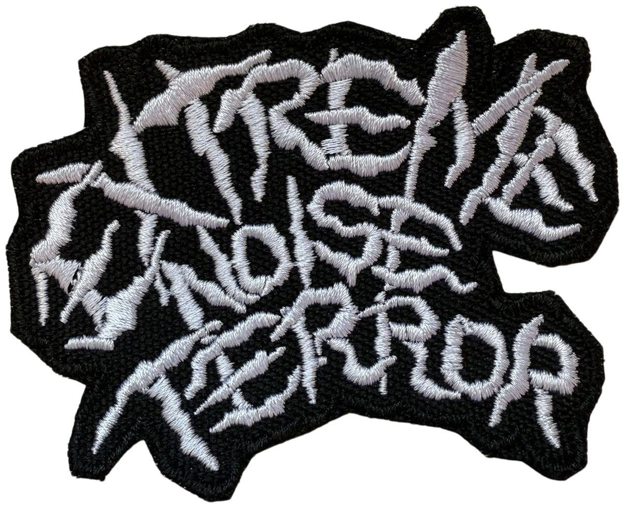 EXTREME NOISE TERROR - White Cut Out Logo - 6,8 x 8,9 cm - Patch