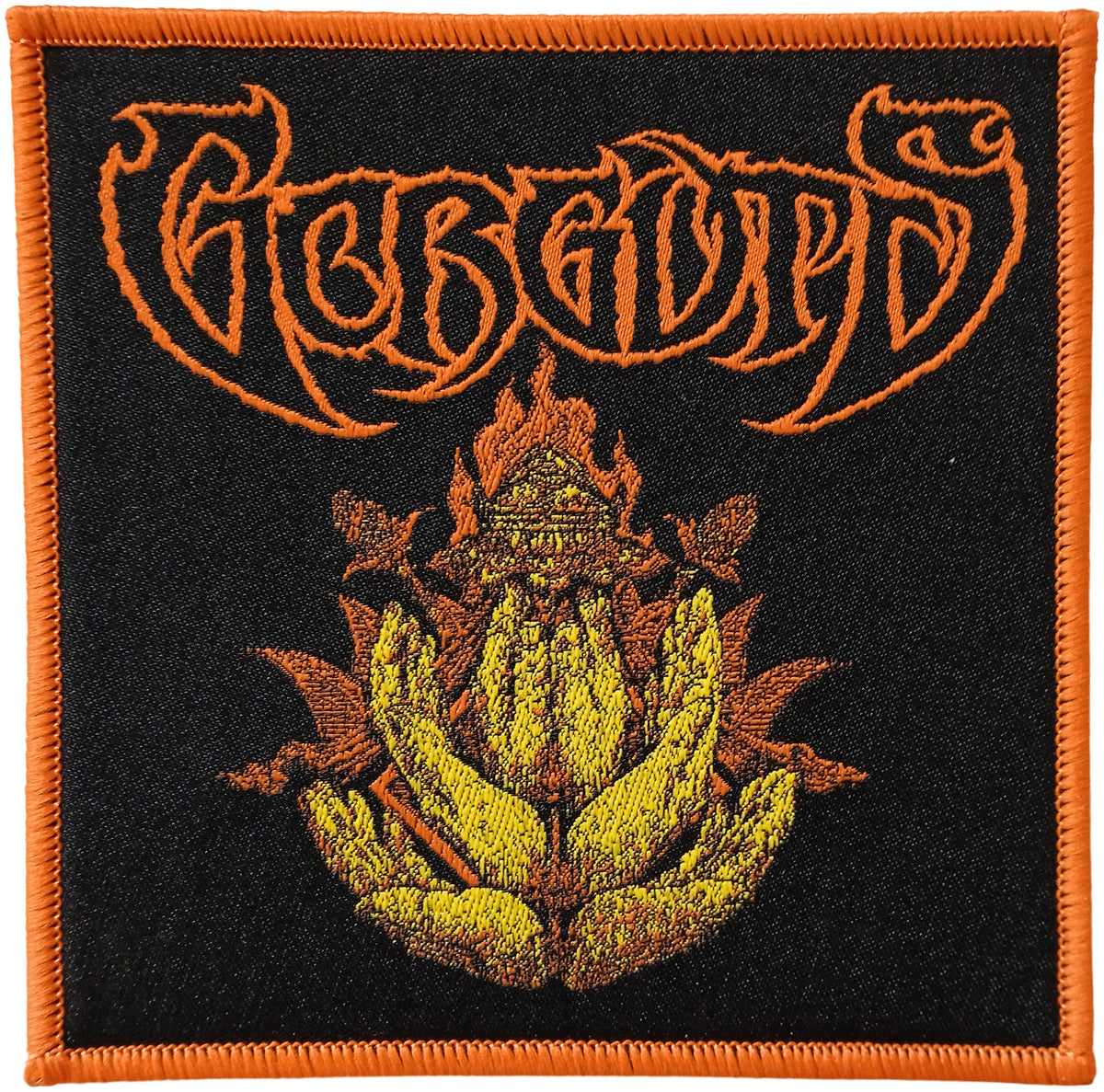 GORGUTS - Lotus Hand - Orange Border - 9,5 x 9,5 cm - Patch