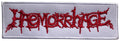 HAEMORRHAGE - Red-Logo on White-Patch - 4 x 12,5 cm - Patch
