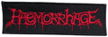 HAEMORRHAGE - Red-Logo on Black-Patch - 4 x 12,5 cm - Patch