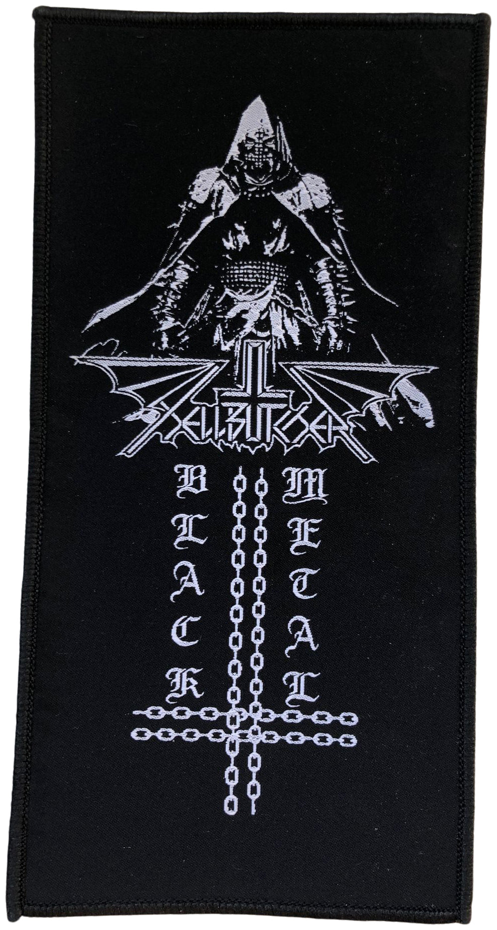 HELLBUTCHER - Black Metal Inverted Cross - 19,7 x 10 cm - Patch