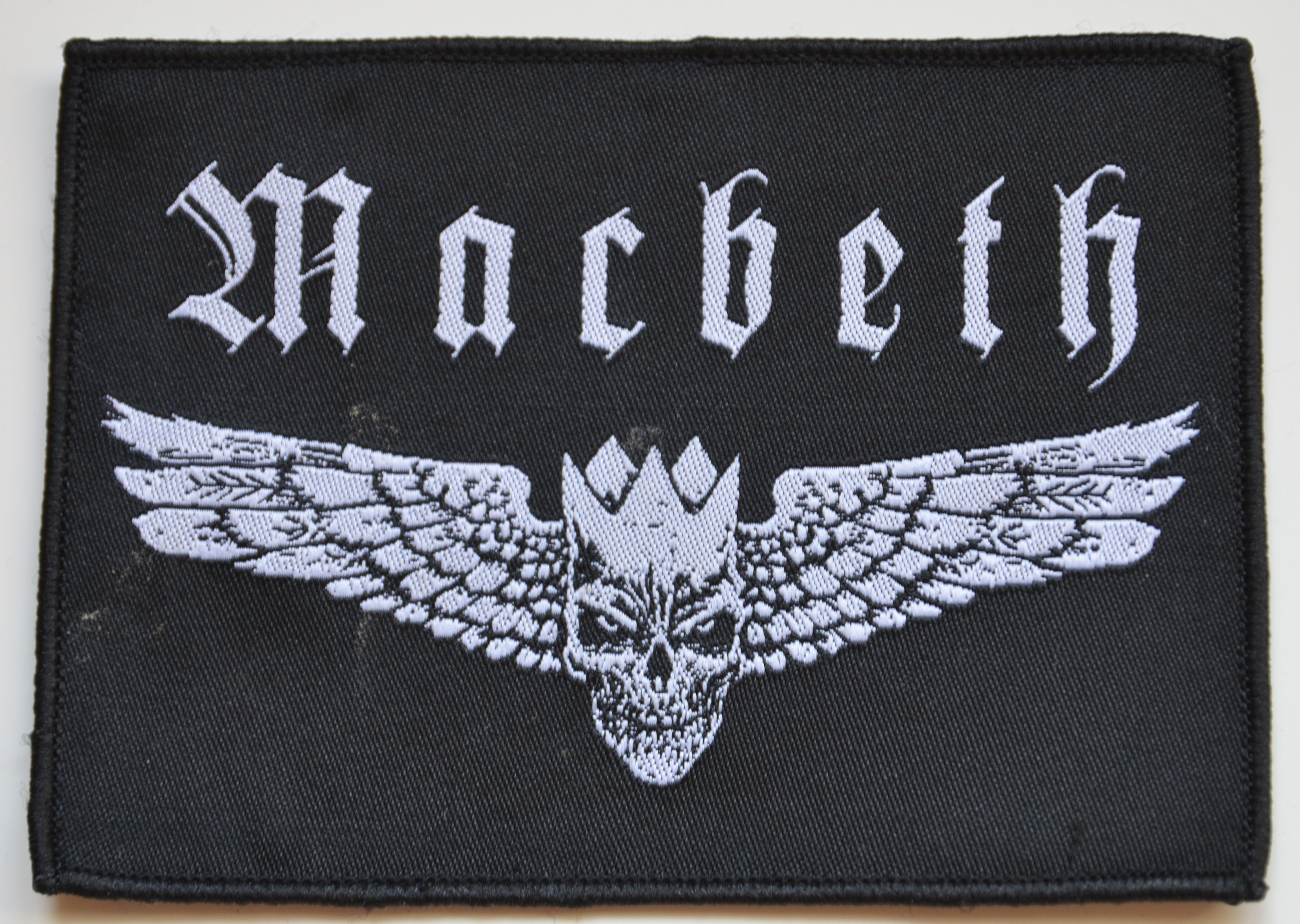 MACBETH - Logo schwarz-weiss - 11,5 x 8 cm - Patch