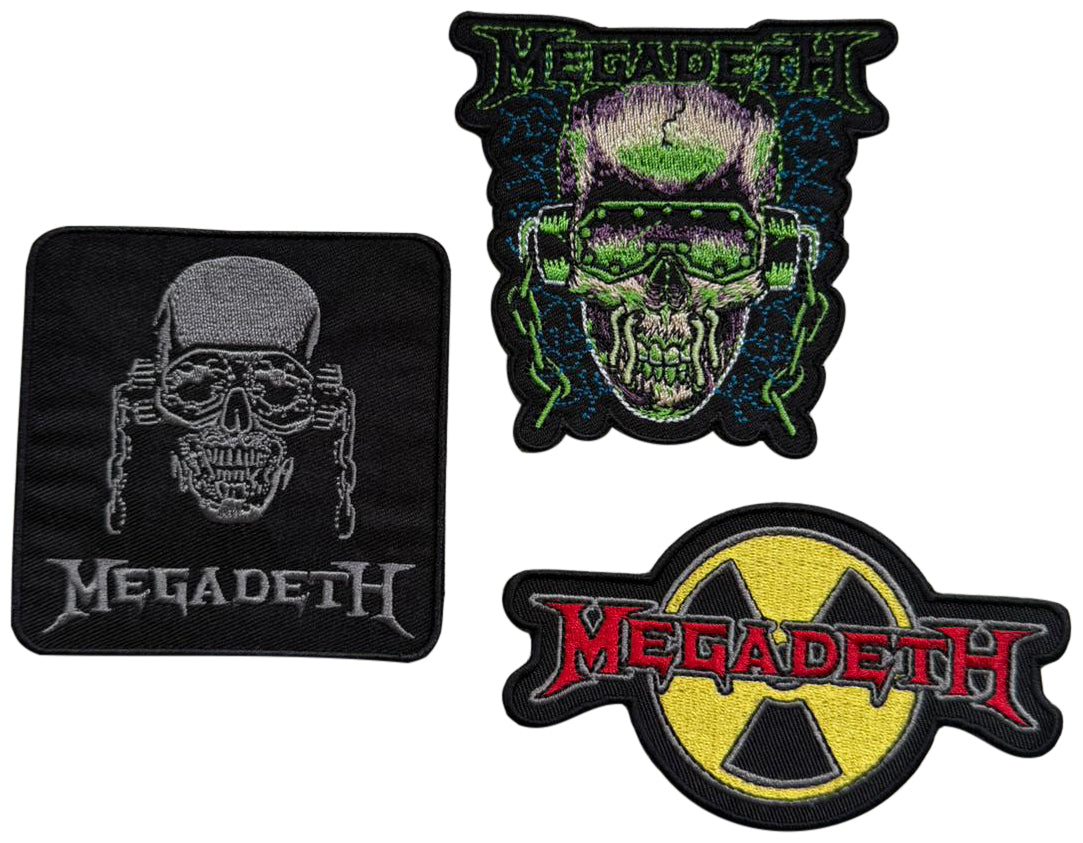 MEGADETH - 3-Patches-Set : Logo 5,9 x 10,2 cm + Vic Rattlehead 8,2 x 8,4 cm + Vic Rattlehead 7,9 x 7,9 cm - Patch