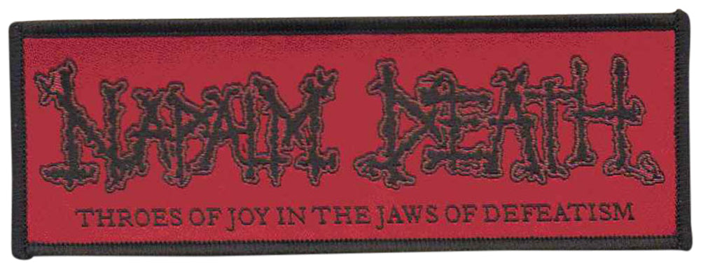 NAPALM DEATH - Throes Of Joy In The Jaws Of Defeatism - Red-Patch - 11,2 cm x 4 cm - Patch