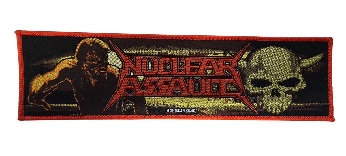 NUCLEAR ASSAULT - Game Over / Survive Stripe - Red Border - 5,5 x 20,2 cm - Patch
