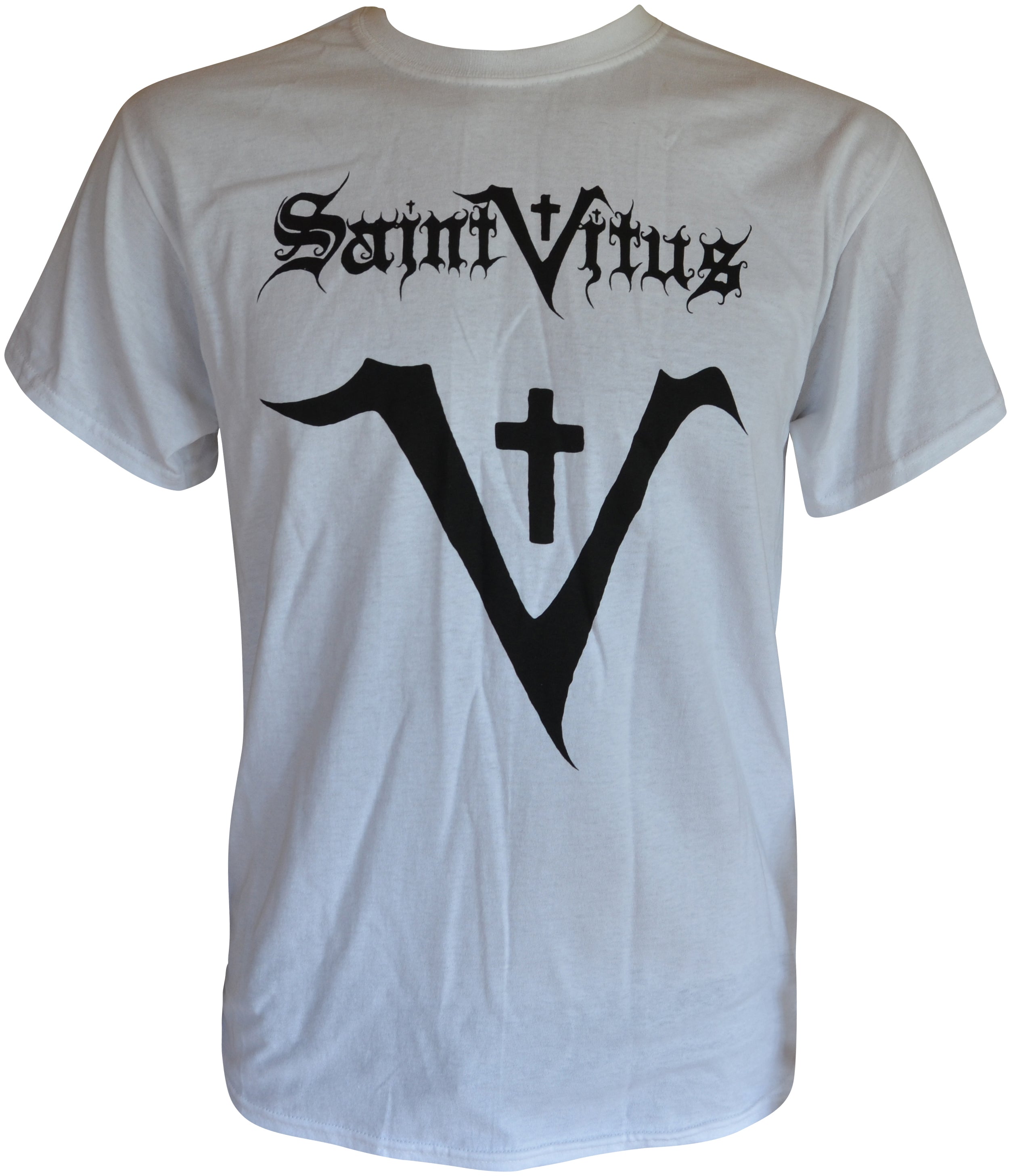 SAINT VITUS - Black-Logo White-T-Shirt - TS XL