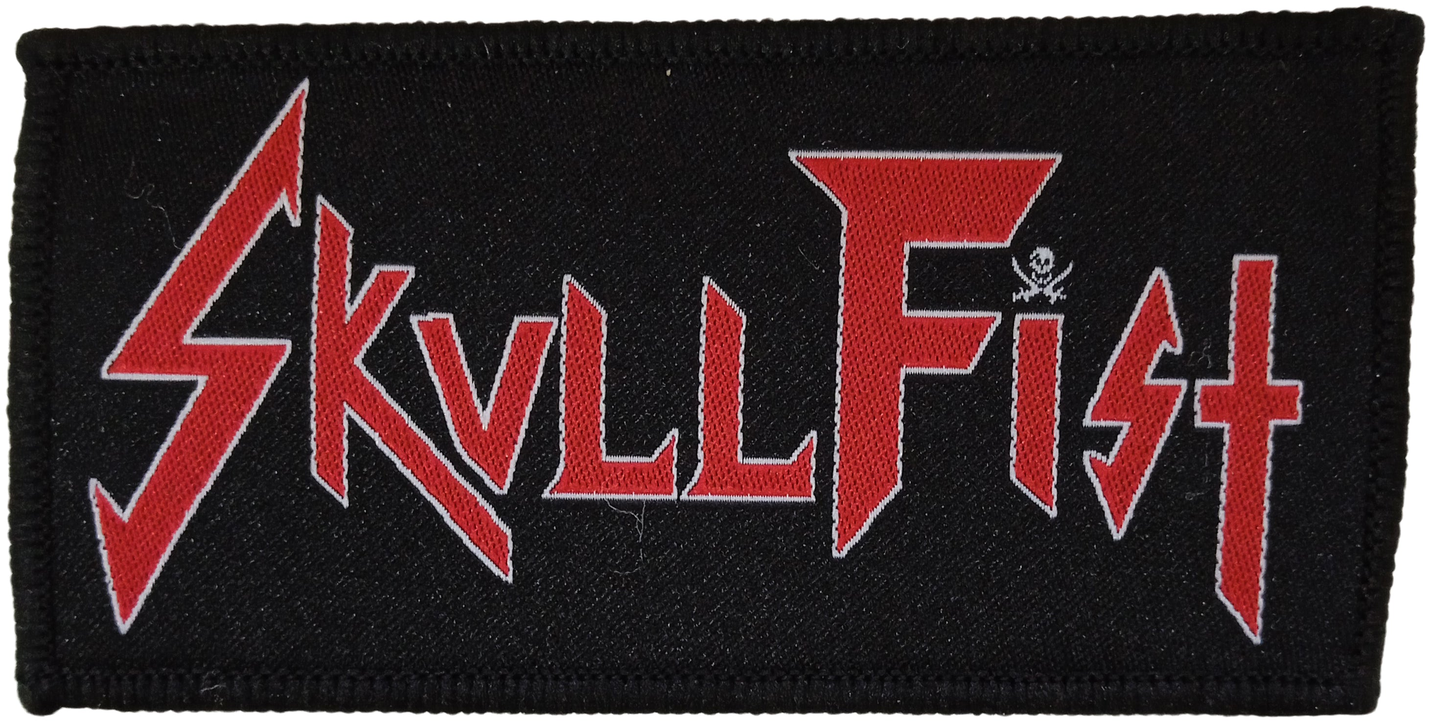 SKULL FIST - Red/White Logo - 5 cm x 9,9 cm - Patch