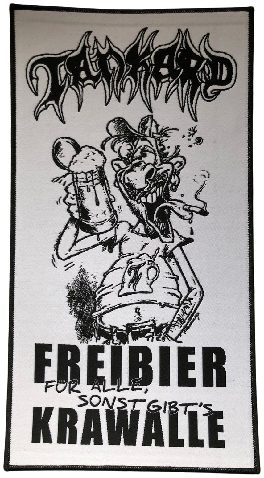 TANKARD - Freibier Für Alle, Sonst Gibt's Krawalle - Woven Backpatch - 29,3 x 15,7 cm - Backpatch