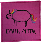 DEATH METAL Unicorn Pink - 7,9 x 7,9 cm - Patch