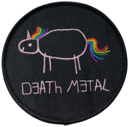 DEATH METAL UNICORN - Black Round - 8 cm - Patch