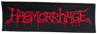 HAEMORRHAGE - Red-Logo on Black-Patch - 4 x 12,5 cm