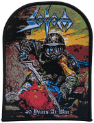 SODOM - 40 Years At War - Black Border - 10,9 x 8,3 cm - Patch