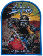 SODOM - 40 Years At War - Blue Border - 10,9 x 8,3 cm - Patch